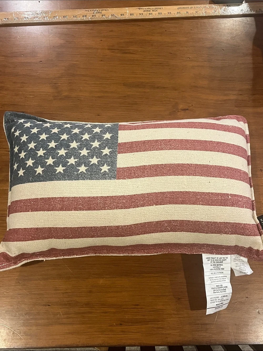 Ralph Lauren American Flag Throw Pillow 14”x22” new 4th of July Indoor Outdoor